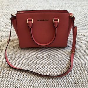 Michael Kors Medium Selma Satchel Coral